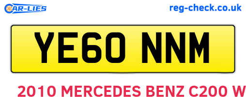 YE60NNM are the vehicle registration plates.