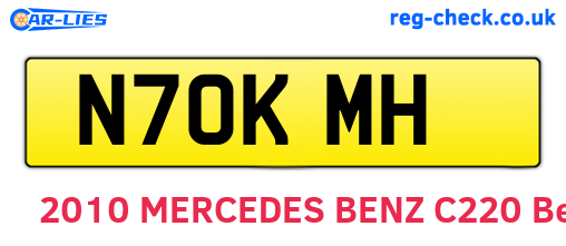 N70KMH are the vehicle registration plates.