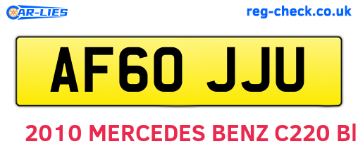 AF60JJU are the vehicle registration plates.