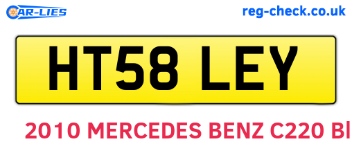 HT58LEY are the vehicle registration plates.