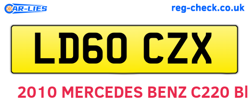 LD60CZX are the vehicle registration plates.