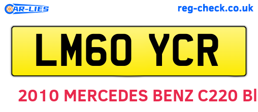 LM60YCR are the vehicle registration plates.