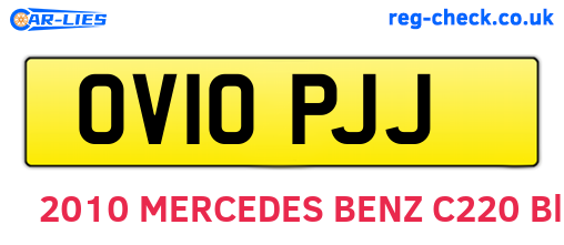 OV10PJJ are the vehicle registration plates.