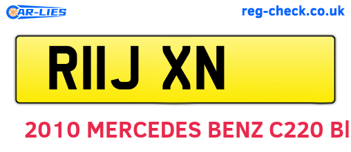 R11JXN are the vehicle registration plates.
