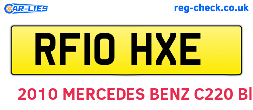 RF10HXE are the vehicle registration plates.