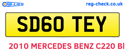 SD60TEY are the vehicle registration plates.