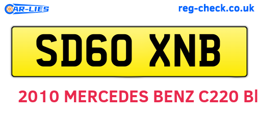 SD60XNB are the vehicle registration plates.