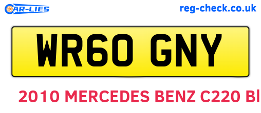 WR60GNY are the vehicle registration plates.