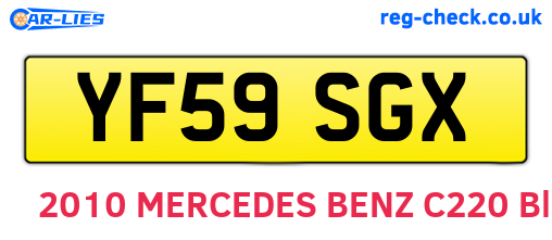 YF59SGX are the vehicle registration plates.