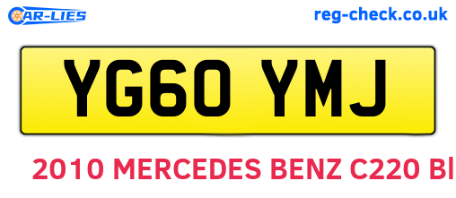 YG60YMJ are the vehicle registration plates.