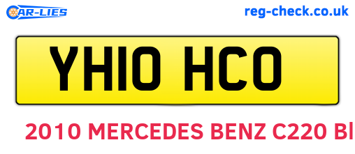 YH10HCO are the vehicle registration plates.