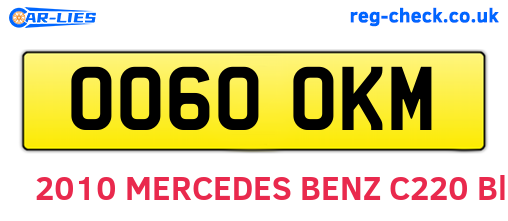 OO60OKM are the vehicle registration plates.