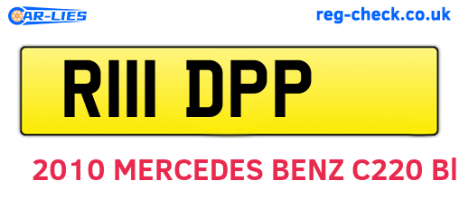 R111DPP are the vehicle registration plates.