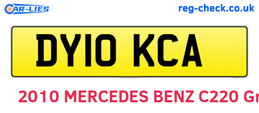 DY10KCA are the vehicle registration plates.