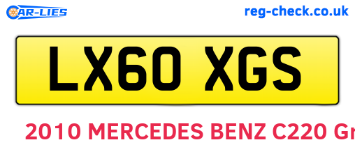 LX60XGS are the vehicle registration plates.