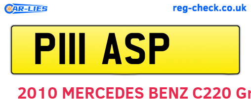 P111ASP are the vehicle registration plates.