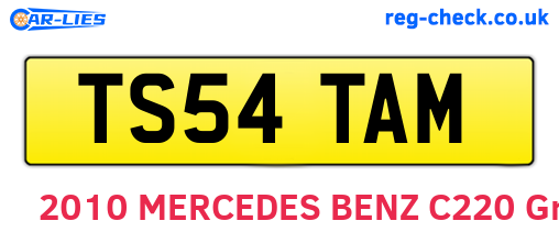 TS54TAM are the vehicle registration plates.