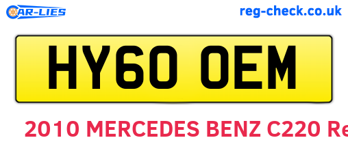 HY60OEM are the vehicle registration plates.