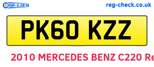 PK60KZZ are the vehicle registration plates.