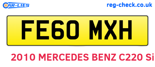 FE60MXH are the vehicle registration plates.