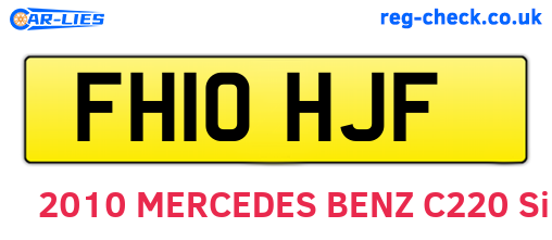 FH10HJF are the vehicle registration plates.
