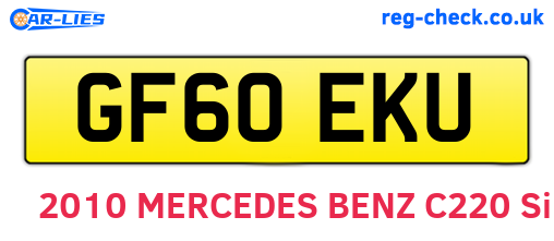 GF60EKU are the vehicle registration plates.