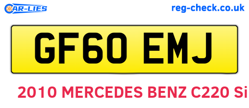 GF60EMJ are the vehicle registration plates.