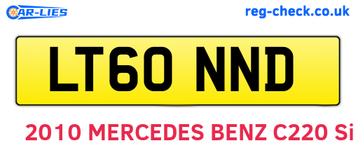 LT60NND are the vehicle registration plates.