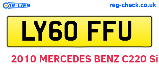LY60FFU are the vehicle registration plates.