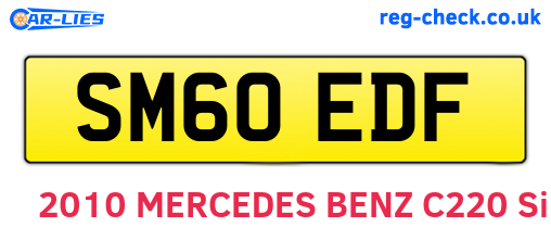 SM60EDF are the vehicle registration plates.
