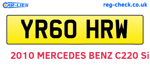 YR60HRW are the vehicle registration plates.