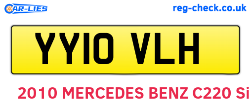 YY10VLH are the vehicle registration plates.