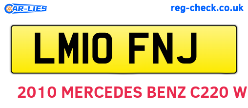 LM10FNJ are the vehicle registration plates.