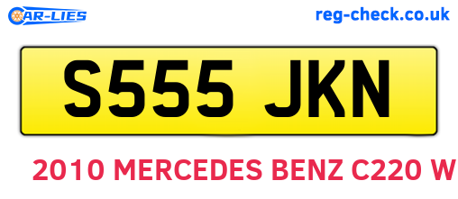S555JKN are the vehicle registration plates.