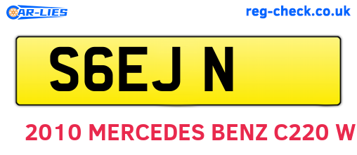 S6EJN are the vehicle registration plates.