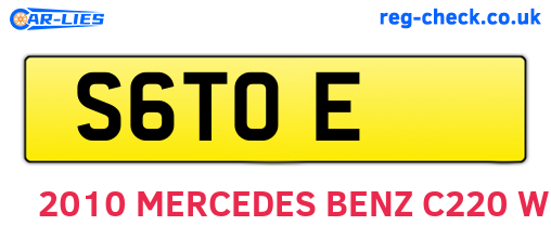 S6TOE are the vehicle registration plates.