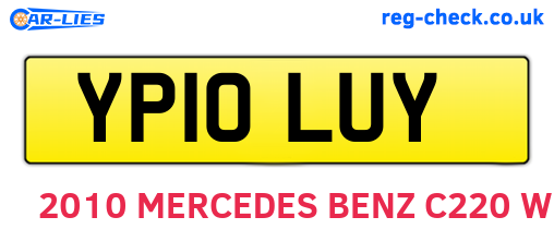 YP10LUY are the vehicle registration plates.