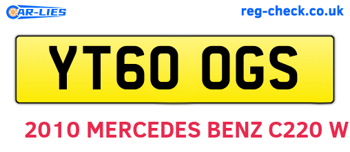 YT60OGS are the vehicle registration plates.