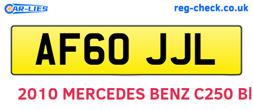 AF60JJL are the vehicle registration plates.