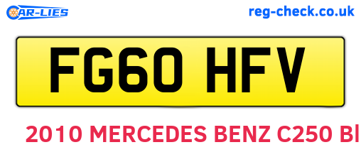 FG60HFV are the vehicle registration plates.