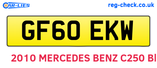 GF60EKW are the vehicle registration plates.