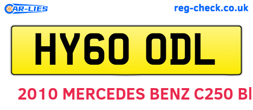 HY60ODL are the vehicle registration plates.