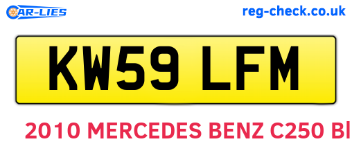 KW59LFM are the vehicle registration plates.