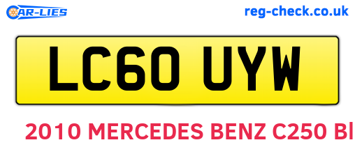 LC60UYW are the vehicle registration plates.
