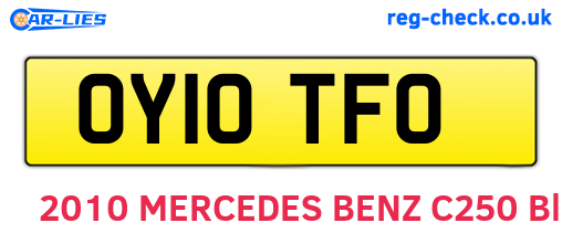OY10TFO are the vehicle registration plates.