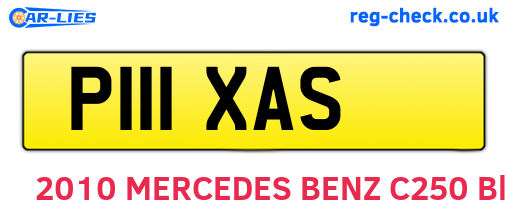 P111XAS are the vehicle registration plates.