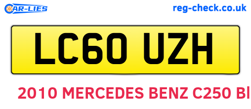 LC60UZH are the vehicle registration plates.