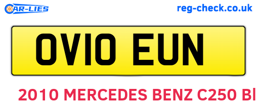 OV10EUN are the vehicle registration plates.