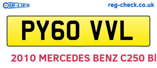 PY60VVL are the vehicle registration plates.