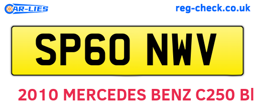 SP60NWV are the vehicle registration plates.